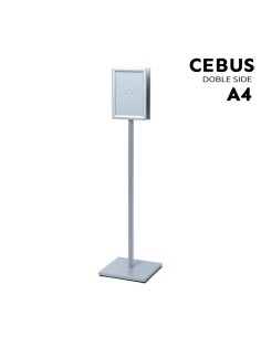 Porte-affiche double face sur pied A4 – Modèle CEBUS base carrée 2