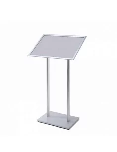 PORTA MENU INCLINADO COLOR PLATA - A2 - CON BARRA moldiber 2