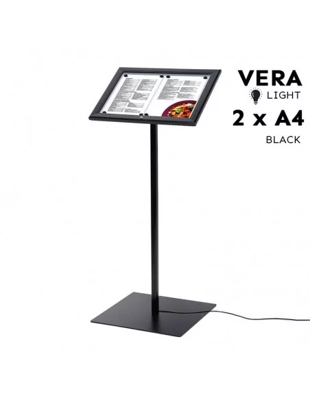 PORTA MENU CON LUZ COLOR NEGRO - A3 - VITRINA MAGNETICA moldiber PORTA MENU CON LUZ COLOR NEGRO - A3 - VITRINA MAGNETICA moldiber