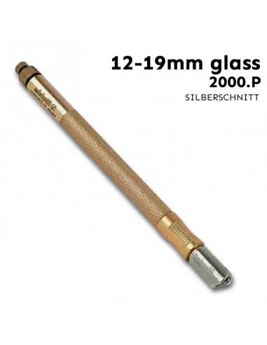 COUPE-VERRE LUBRIFIÉ Silberschnitt® 2000, MANCHE EN LAITON POUR COUPER LE VERRE JUSQU'À 19 mm