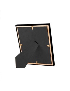 Fond de cadre photo en bois noir avec pied rabattable et charnière métal 2