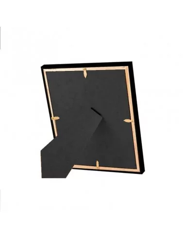 Fond de cadre photo en bois noir avec pied rabattable et charnière métal