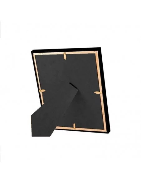 Fond de cadre photo en bois noir avec pied rabattable et charnière métal