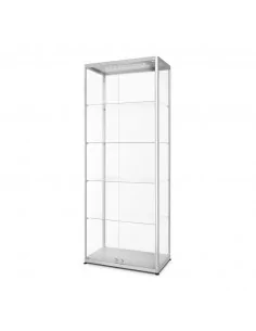 VITRINA EXPOSITOR DE CRISTAL DOBLE PUERTAIN LUZ | 80 x 40 x 200 molde de cm