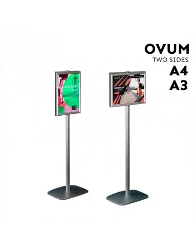 EXPOSITOR DOBLE CARA PARA CARTELES | MARCO CON PIE | ORIENTABLE VERTICAL U HORIZONTAL