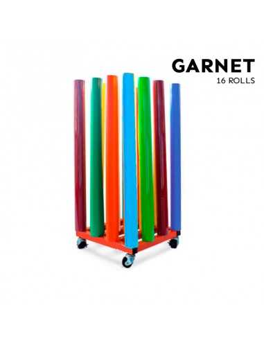 PORTA ROLLOS DE VINILO EN VERTICAL PARA 16 BOBINAS DE VINILO Y LONA | MODELO GARNET