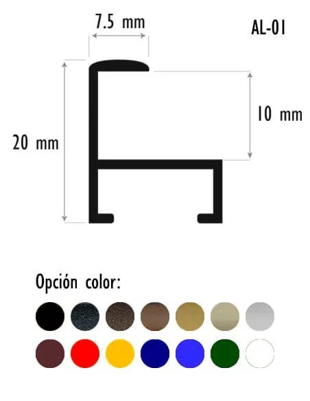 MARCO DE ALUMINIO AZUL A LA MEDIDA - MODELO 01