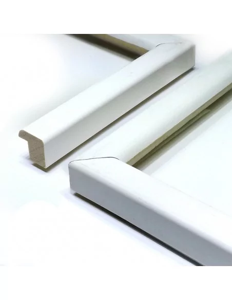 Cadre en bois laqué blanc 10 mm pour tableaux