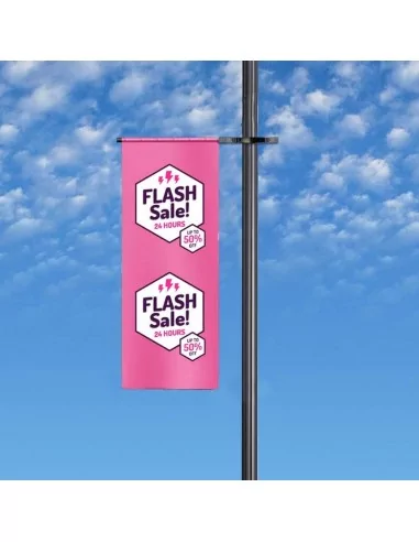 Suporte metálico simples homologado para bandeirolas em postes de iluminação