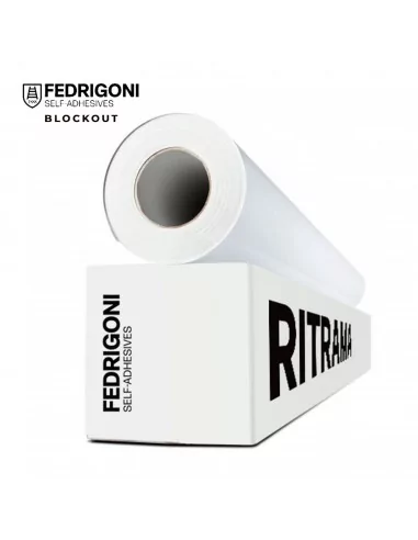 VINILO ADHESIVO REMOVIBLE BLOCKOUT TRASERA NEGRA FEDRIGONI RITRAMA RIJET M100 04236 MONOMÉRICO BRILLO