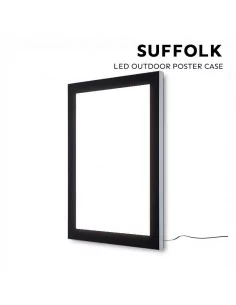 MARCO LED PARA POSTER USO EXTERIOR VITRINA ACABADO PLATA Y NEGRO - MODELO SUFFOLK 2