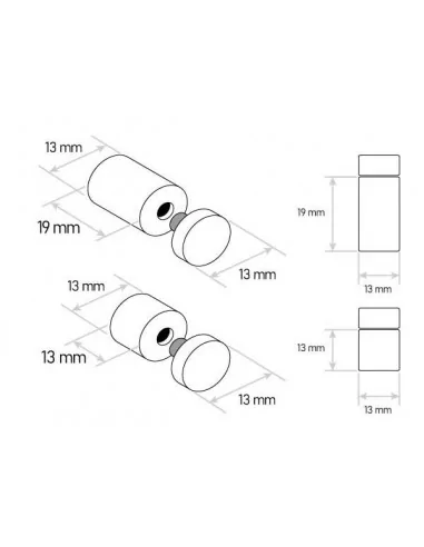 SEPARADOR ALUMINIO ROJO PARA SEÑALES EN PARED. CON TAPON ROSCADO