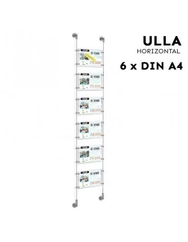 Suporte de cartazes para vitrines imobiliárias – DIN A4 Horizontal – 6 bolsos Suporte de cartazes para vitrines imobiliárias – DIN A4 Horizontal – 6 bolsos