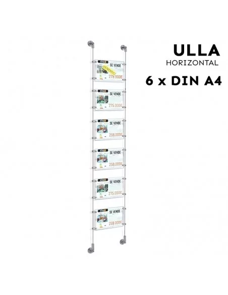 Soporte de carteles para escaparates de inmobiliarias – DIN A4 Horizontal – 6 bolsillos