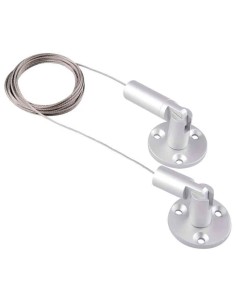 Pack sistema Ulla para cartelería de escaparate – Fijación superior e inferior + Cable de acero Ø1.5mm 300 cm