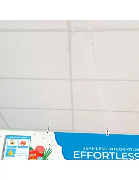 Système de suspension avec clip pour faux plafond et accroche Gripple® Angel – Câble en acier 100 cm