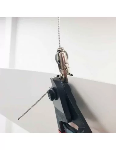 Système de suspension avec clip pour faux plafond et accroche Gripple® Angel – Câble en acier 100 cm