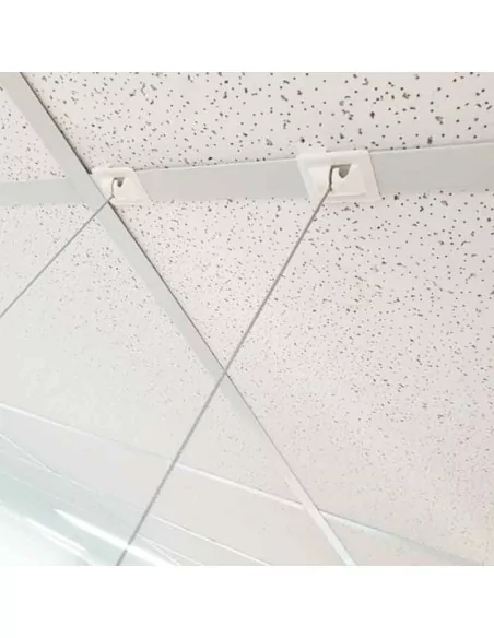 Système de suspension avec clip pour faux plafond et accroche Gripple® Angel – Câble en acier 100 cm