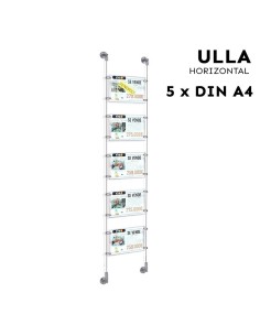 Suporte de cartazes para vitrines imobiliárias – DIN A4 Horizontal – 5 bolsos