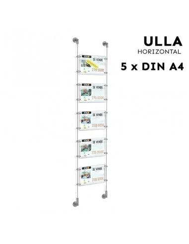 Support d'affichage vitrine pour agences immobilières – DIN A4 Horizontal – 5 pochettes Support d'affichage vitrine pour agences immobilières – DIN A4 Horizontal – 5 pochettes