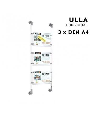 Sistema de cartelería escaparate inmobiliario – DIN A4 Horizontal – 3 bolsillos Sistema de cartelería escaparate inmobiliario – DIN A4 Horizontal – 3 bolsillos