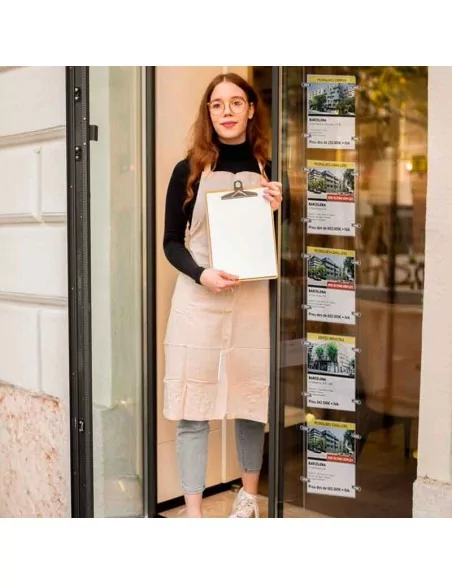 Présentoir immobilier pour vitrines – DIN A4 Vertical – 5 pochettes