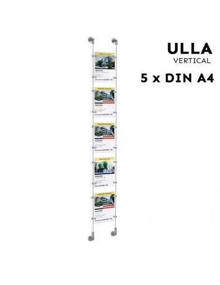 Présentoir immobilier pour vitrines – DIN A4 Vertical – 5 pochettes
