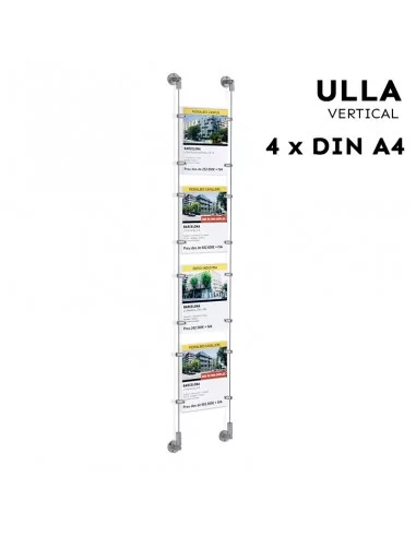 Soporte para carteles escaparate agencia inmobiliaria – DIN A4 Vertical – 4 bolsillos