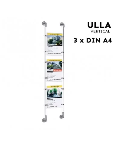Porte-affiches pour vitrine immobilière – DIN A4 Vertical – 3 pochettes