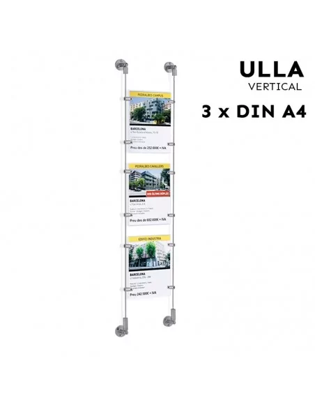 Porte-affiches pour vitrine immobilière – DIN A4 Vertical – 3 pochettes