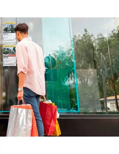 Sistema de cartelería para escaparates – DIN A4 Vertical – 2 bolsillos