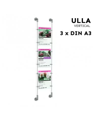 Système d'affichage pour vitrines – DIN A3 Vertical – 3 pochettes Système d'affichage pour vitrines – DIN A3 Vertical – 3 pochettes