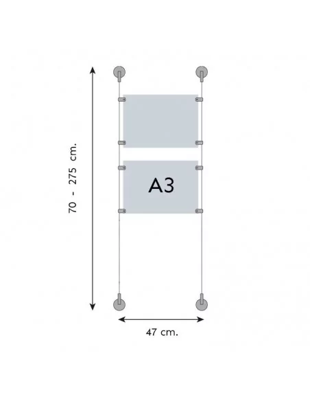 Soporte acrílico para carteles escaparate inmobiliaria – DIN A3 Horizontal – 2 bolsillos Soporte acrílico para carteles escaparate inmobiliaria – DIN A3 Horizontal – 2 bolsillos