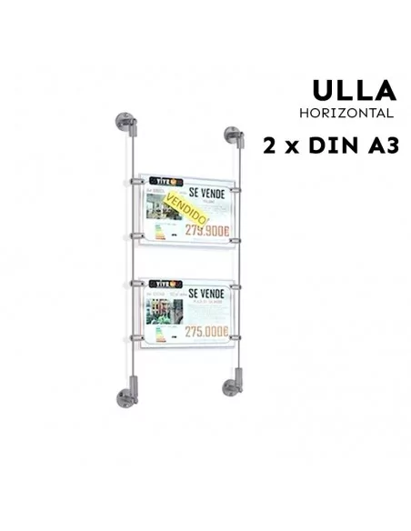 Soporte acrílico para carteles escaparate inmobiliaria – DIN A3 Horizontal – 2 bolsillos Soporte acrílico para carteles escaparate inmobiliaria – DIN A3 Horizontal – 2 bolsillos