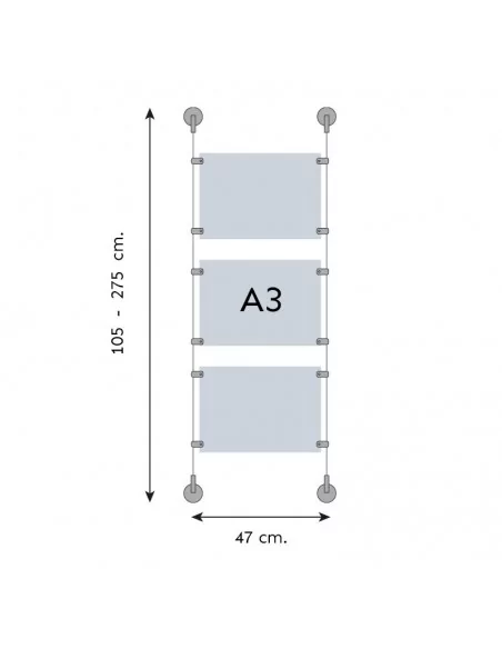 Support acrylique pour affiches vitrine immobilier – DIN A3 Horizontal – 3 pochettes Support acrylique pour affiches vitrine immobilier – DIN A3 Horizontal – 3 pochettes