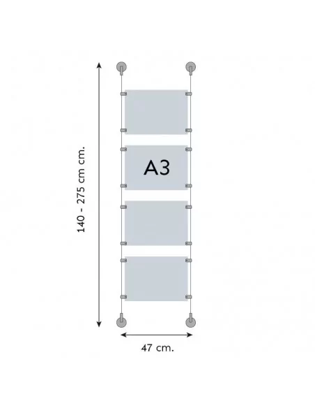 Soporte acrílico para carteles escaparate inmobiliaria – DIN A3 Horizontal – 4 bolsillos Soporte acrílico para carteles escaparate inmobiliaria – DIN A3 Horizontal – 4 bolsillos