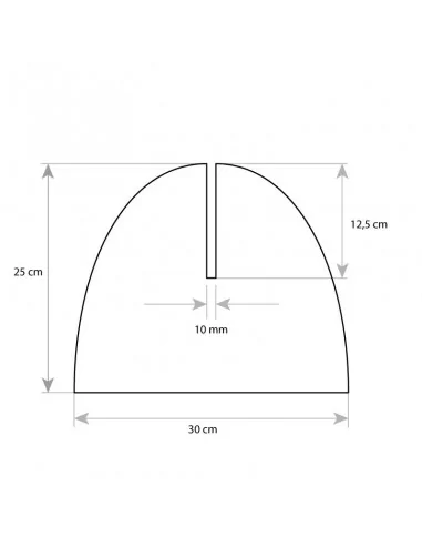 Pata semicircular blanca para paneles fotocall de 10 mm – Medida 30x25 cm Pata semicircular blanca para paneles fotocall de 10 mm – Medida 30x25 cm