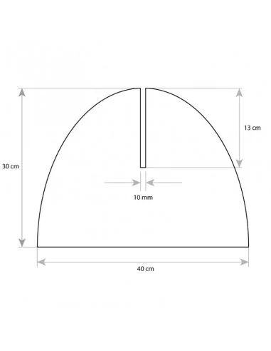 Base semicircular branca para painéis fotocall de 10 mm – Medida 40x30 cm Base semicircular branca para painéis fotocall de 10 mm – Medida 40x30 cm