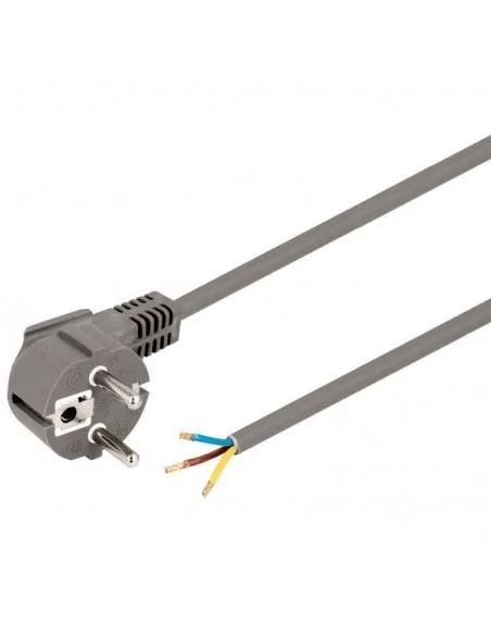 Cable de alimentación SCHUKO gris – Enchufe CEE 7/7 a hilos pelados