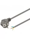Cable de alimentación SCHUKO gris – Enchufe CEE 7/7 a hilos pelados