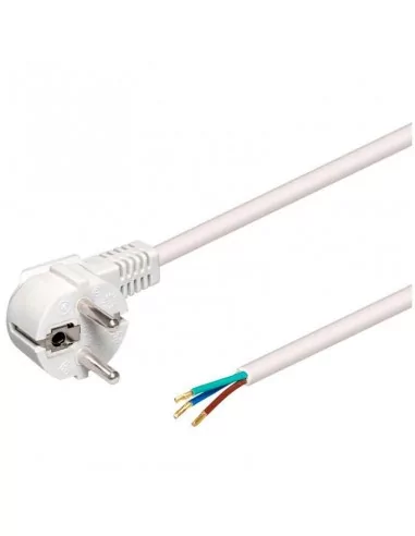 Cabo de alimentação SCHUKO branco – Plugue CEE 7/7 com fios descarnados