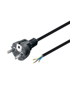Câble d’alimentation noir 1,5 m – Fiche SCHUKO CEE 7/7 avec fils dénudés