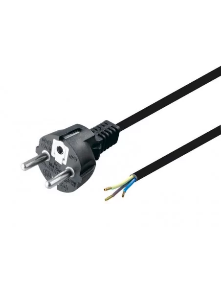 Cable de alimentación negro 1,5 m SCHUKO – Enchufe CEE 7/7 a hilos pelados Cable de alimentación negro 1,5 m SCHUKO – Enchufe CEE 7/7 a hilos pelados