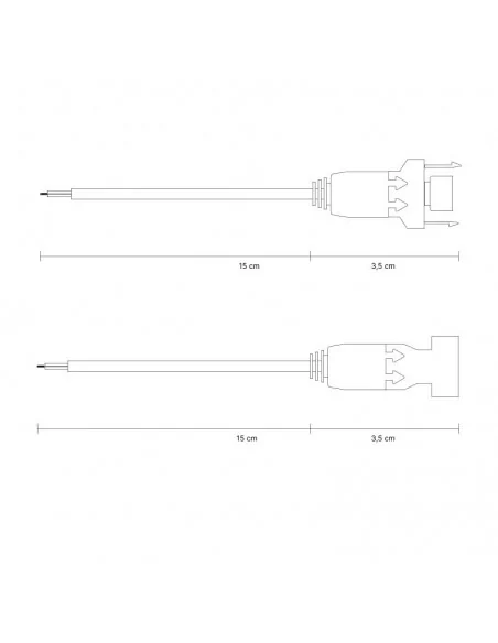 Conectores DC LED 5,5 x 2,1 mm com trava – Cabo 15 cm Macho-Fêmea