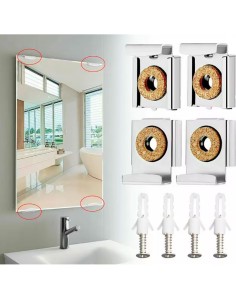 Kit de fijación para colgar espejo de baño – Soporte para pared de cristal 2
