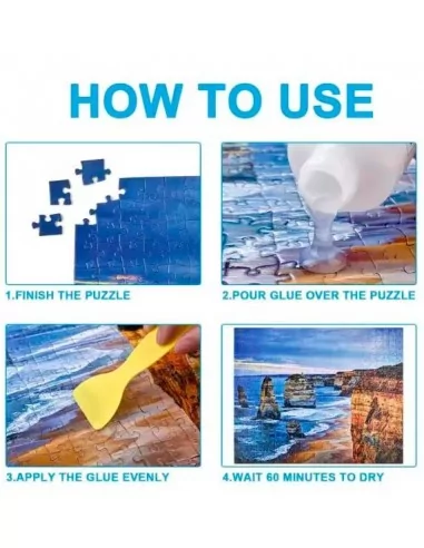 Cola para puzzles com aplicador – 120 ml – Acabamento transparente