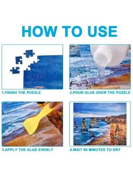 Cola para puzzles com aplicador – 120 ml – Acabamento transparente