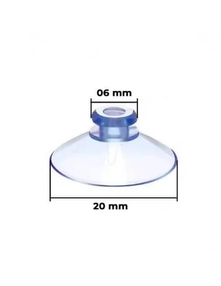 Ventosa de PVC com cabeça cogumelo 20 mm de diâmetro