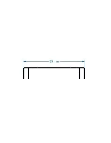 Perfil de aluminio blanco para banderolas y plafones de metacrilato. 85 X 15 mm