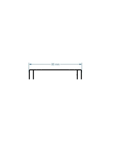 Profil aluminium blanc pour banderoles et enseignes plexiglas. 85 x 15 mm